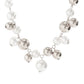 Silver Plated White Chunky Pearl Chain Choker Necklace