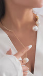 Pearl Choker Gold Necklace para sa Babae Pearl Pandant Necklace