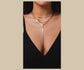 Roe Dolph Gold Lariat Necklace Gold Layered Necklace Snake Chain Necklace