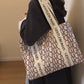 Black Big Print Elegant Large Capacity Tote Canvas Bag