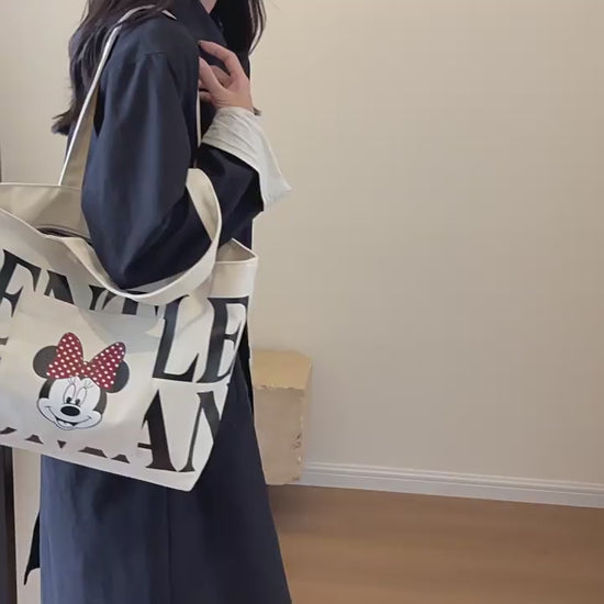 Large Capacity Handbag Cartoon Cute Canvas Tote