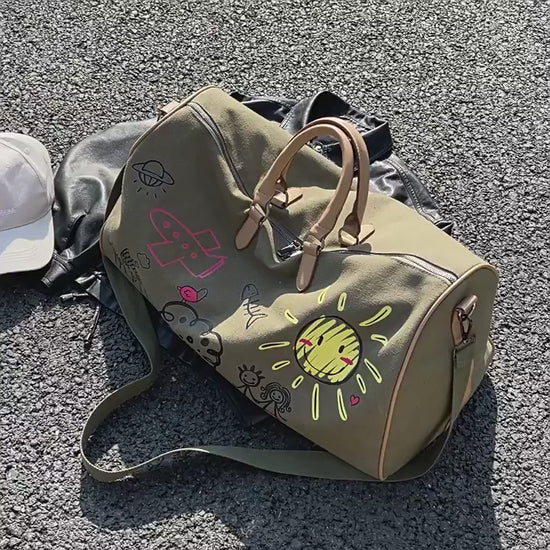Handcarry bag sturdy canvas cute design ( on Clearance )