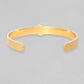 Gold Plated Green Gem Studded Waterproof Open Bangle