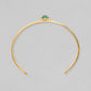 Gold Plated Green Gem Studded Waterproof Open Bangle