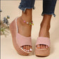 Pink Summer Wedge Slippers for Women