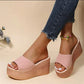 Pink Summer Wedge Slippers for Women