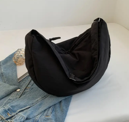 Casual Large Capacity Crossbody Bag Black